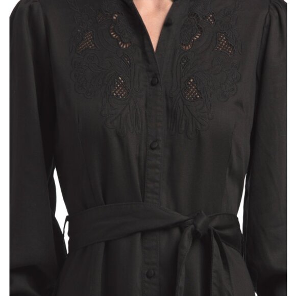 SUPER NATURAL BY SECRET MISSION Embroidered Maxi Shirt Dress - Picture 3 of 4